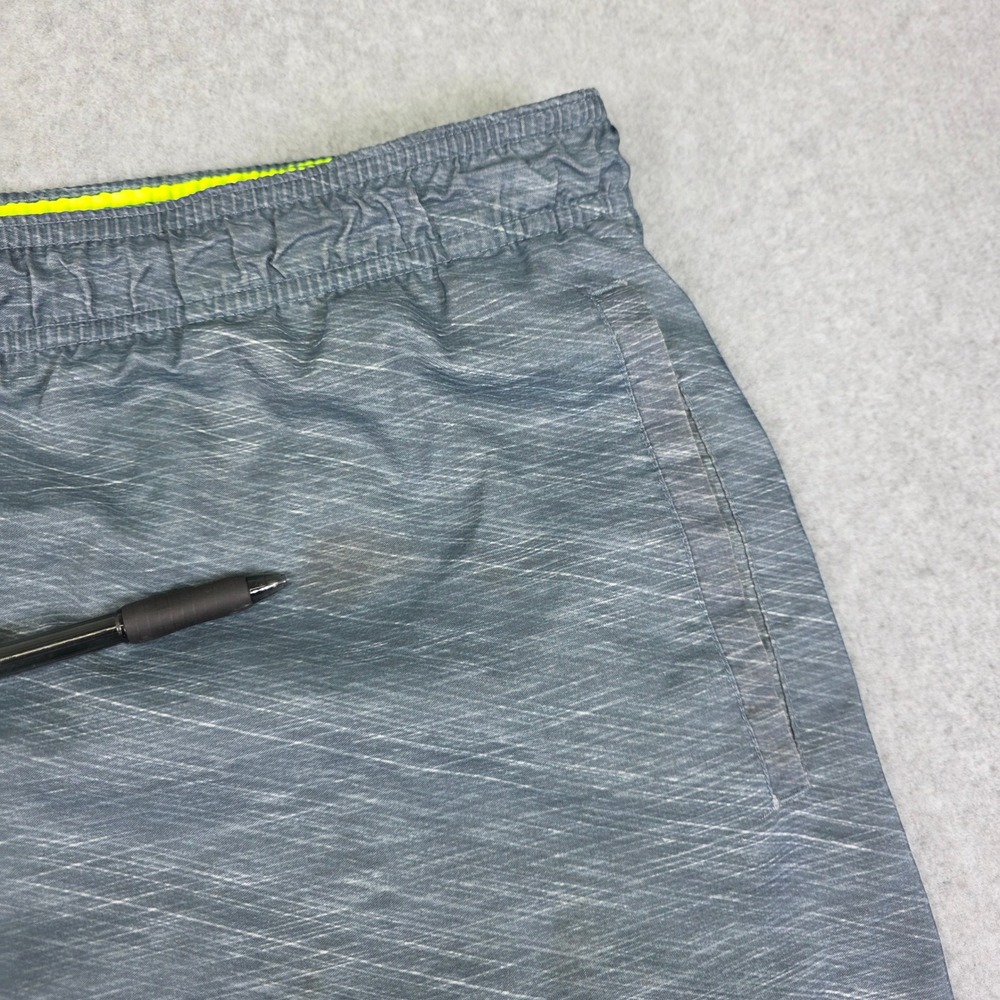 Nike Swim Trunks Men's Size XXL Gray Volt Swoosh Drawstring Active Shorts Beach - Picture 12 of 13
